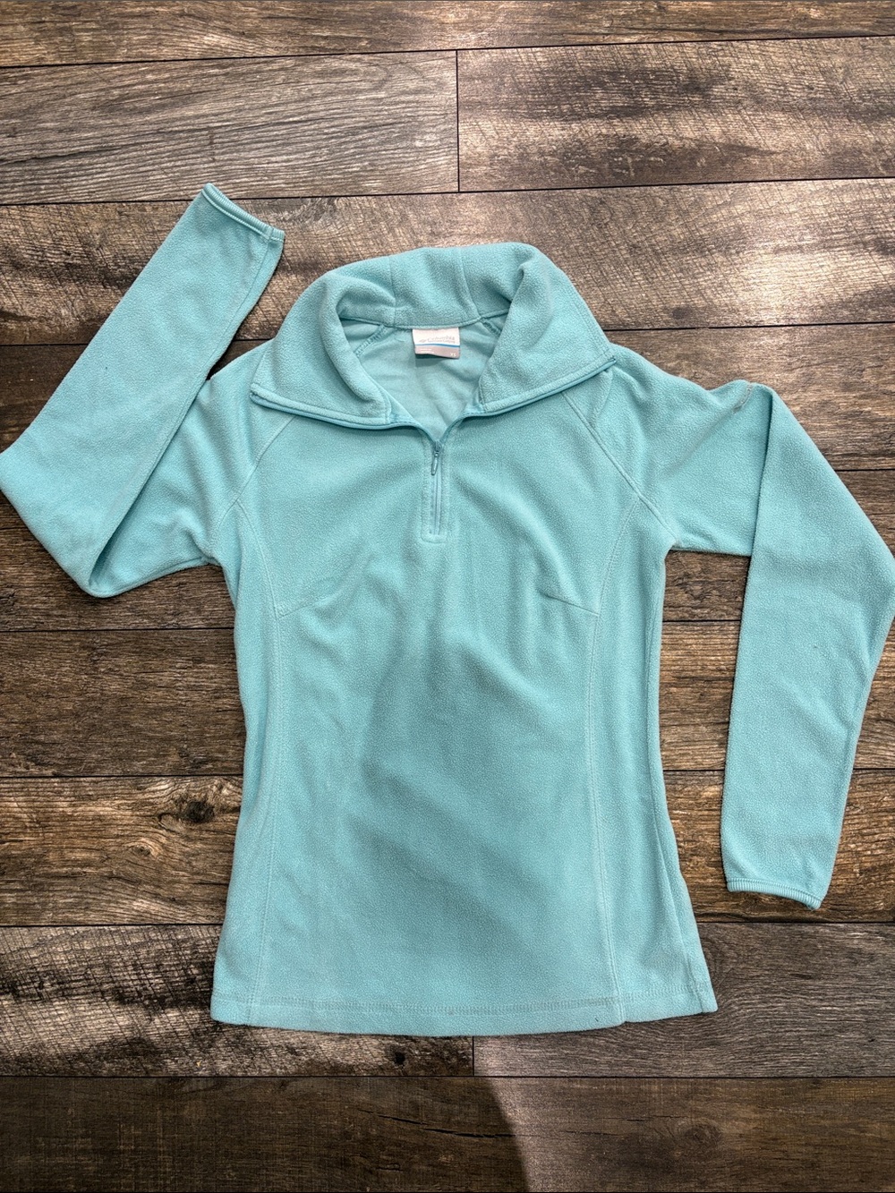 Women's Lightweight Quarter-Zip Pullover fleece Sweater - Robin egg blue color